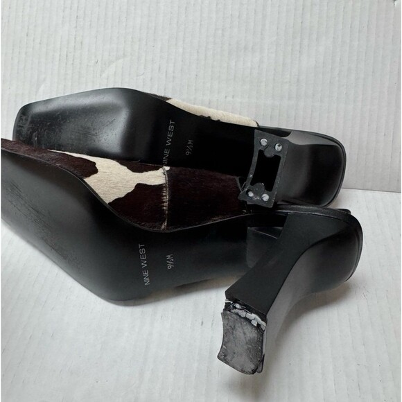 Nine West Cowhide Slingback Square Toe Heels Western Women’s shoe size 9.5 - Picture 3 of 5
